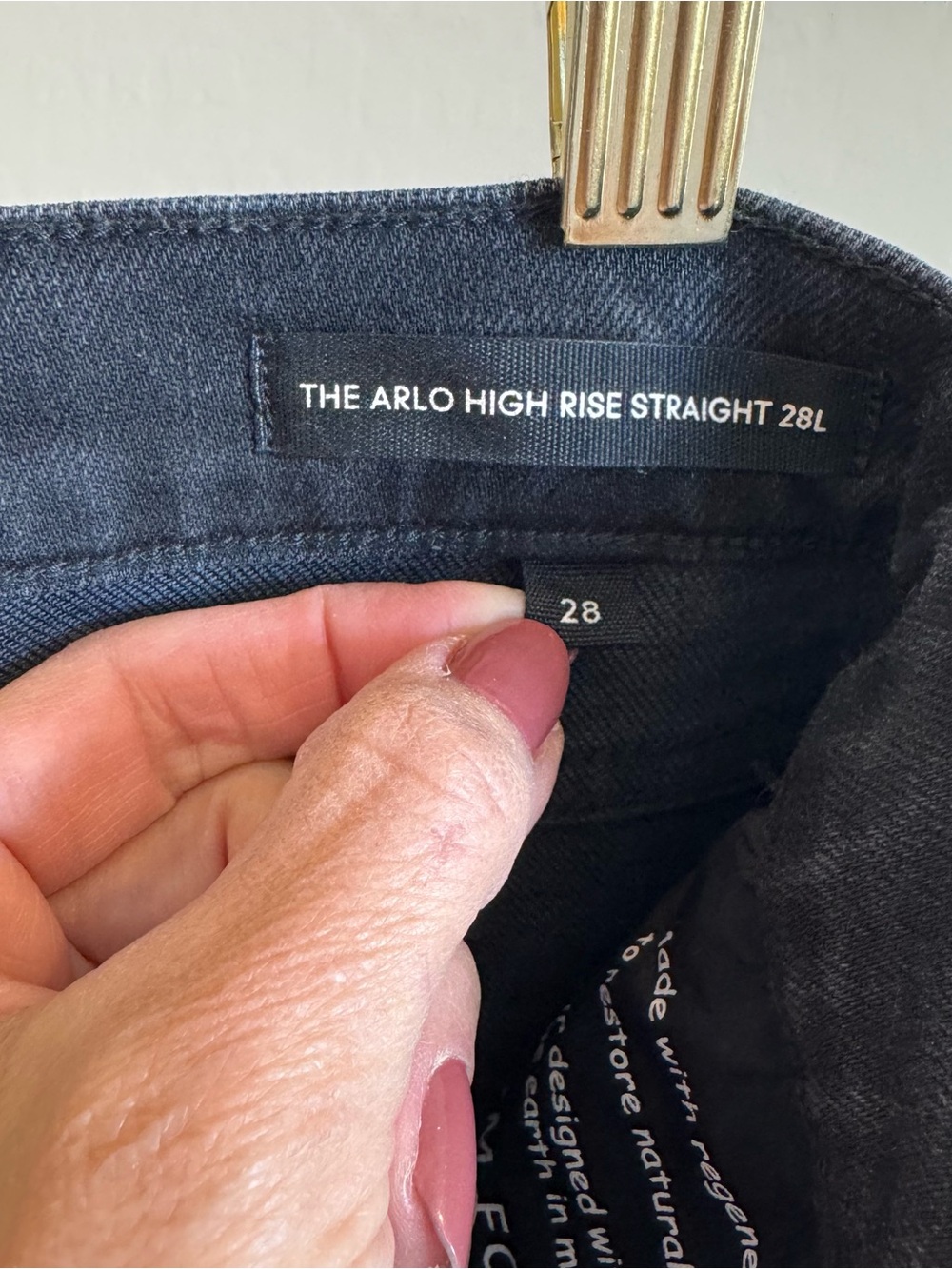 Denim Forum The Arlo High Rise Straight Jeans Black 28x28 - Picture 6 of 15